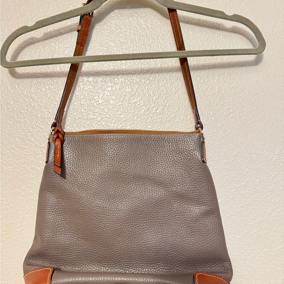 Dooney & Bourke Gray and Brown Leather Shoulder Bag - Picture 2 of 8